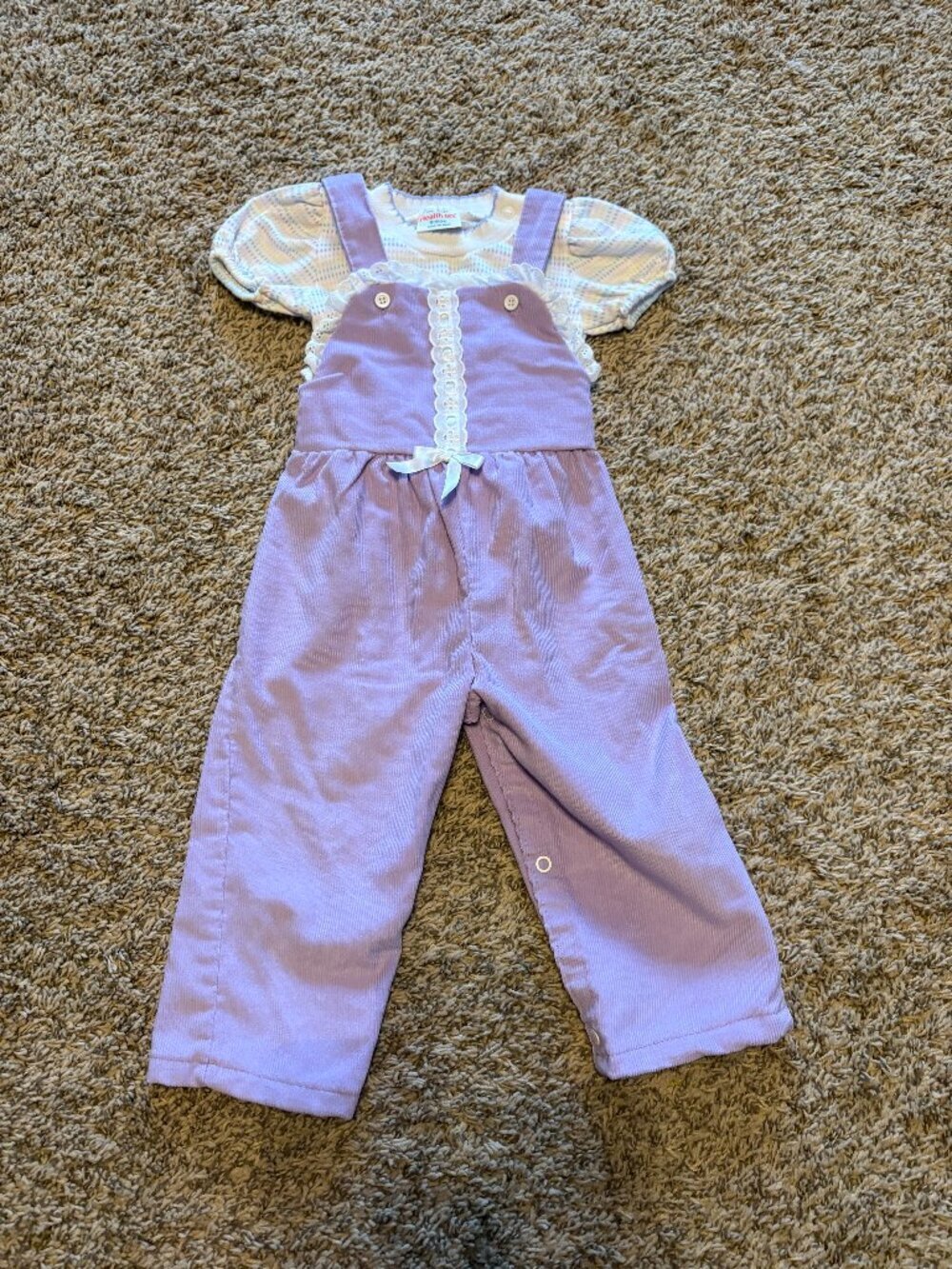 Vintage purple corduroy lavender overalls set outfit